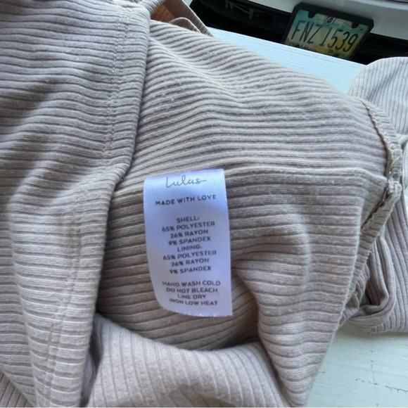 Lulus Out Ahead Tan Ribbed Ruched Halter Midi Dress 33182 - Picture 11 of 13